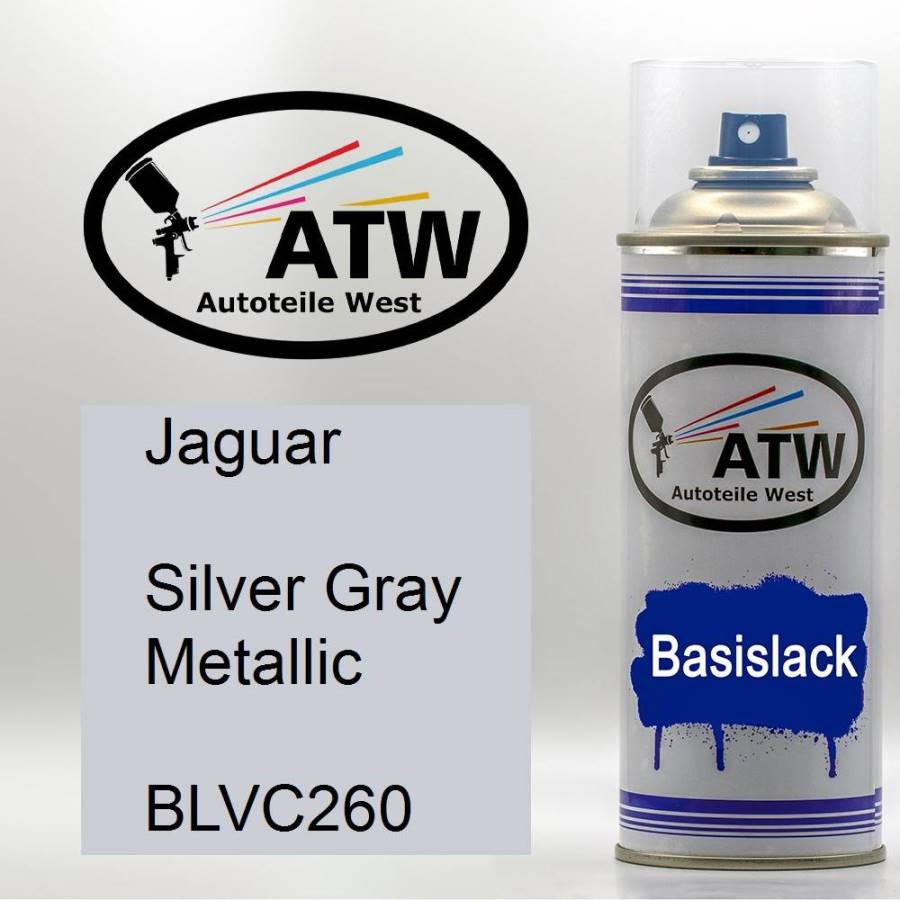 Jaguar, Silver Gray Metallic, BLVC260: 400ml Sprühdose, von ATW Autoteile West.